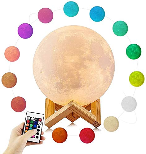 XERGY Moon Lamp is a rechargeable, 3D-printed, touch control lamp with adjustable brightness & wooden stand, perfect for rakshabandhan gift.