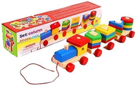 Train Shape Sorting Blocks: Fun Montessori Toy for 3-Year-Olds, Enhancing Early Learning and Creativity. Perfect Gift!