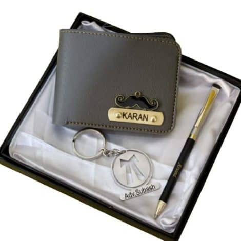 SAVRI Customized Gift Set: Engraved Pen, Keychain with Advocate Symbol, and Personalized Leather Wallet. Perfect Gift for Him, Men, Dad, Brother, Boyfriend. Ideal for Lawyers.