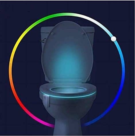 Motion-activated toilet light in 16 colors. Perfect funny gift for Indian families. Ideal for birthdays and Christmas.