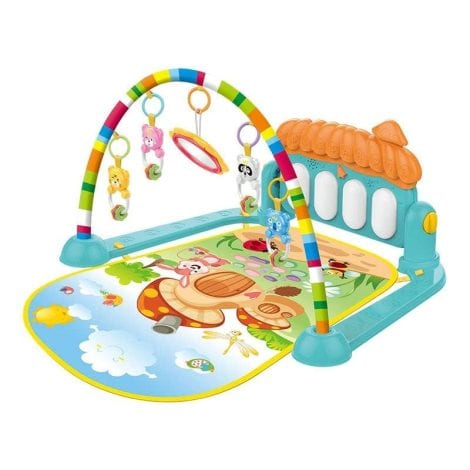 Kick and Play Musical Keyboard Mat – A fun and interactive baby gym with hanging rattles, lights, and music. Perfect for boys and girls.