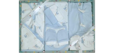 Introducing My Cute Attire 11 Piece Baby Gift Set, Cotton Clothing for Boys and Girls (0-3 Months) (L Blue).