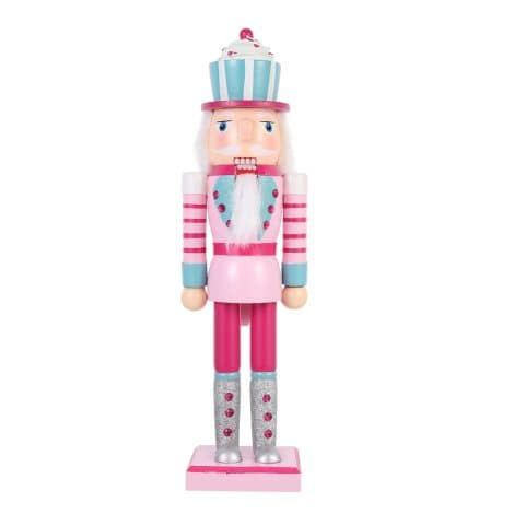 Attractive Christmas Pink Nutcracker Ornament, perfect for festive decor and gifting, size 35CM/14In. Happy holidays!