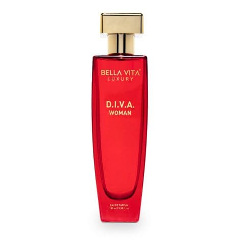 Bella Vita Diva Perfume: An exquisite Indian fragrance with bergamot, black currant, lily, musk, and fruity notes.