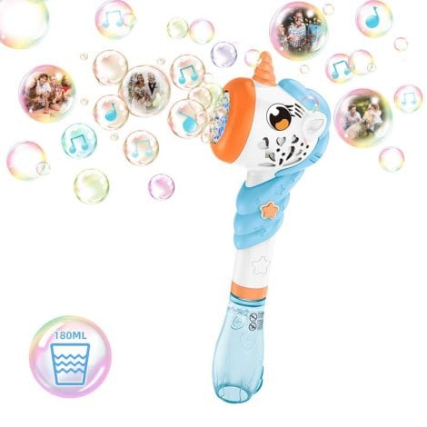 Jimdella Bubble Machine for Kids, UnicornToys Automatic Bubble Blower with Bubble Solution. Perfect outdoor toy for Indian children aged 4-8. Great birthday gift!