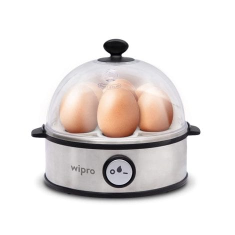 Wipro Vesta Electric Egg Boiler, 360 Watts, 3 Modes, Stainless Steel Body, Boils 7 Eggs, Automatic Shut Down, White