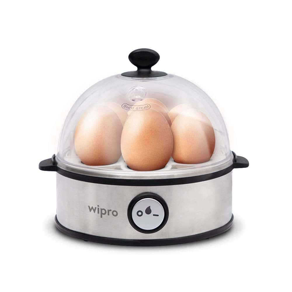 Wipro Vesta Electric Egg Boiler, 360 Watts, 3 Boiling Modes, Stainless Steel Body and Heating Plate, Boils up to 7 Eggs at a time, Automatic Shut Down, White, Standard (VB021070)