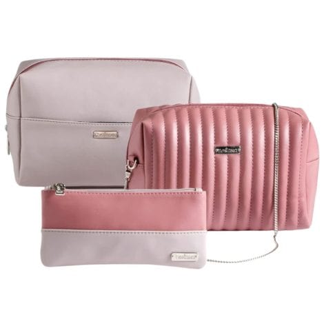 Nestasia Travel Kit: Stylish, Versatile Pouches in 3 Sizes. Essential for Indian Women. Available in Pink.