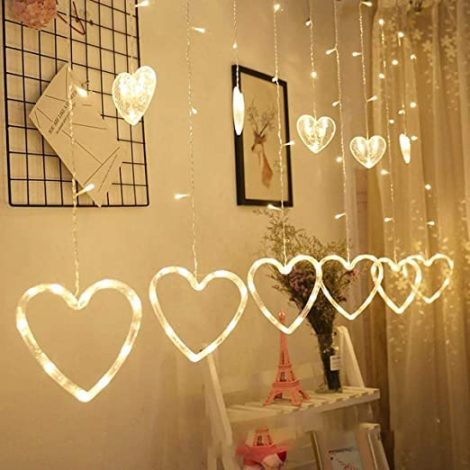 TENFIRE® LED String Lights: Perfect for Diwali, Christmas, and outdoor home decorations. Get festive with 16 enchanting heart-shaped lights!