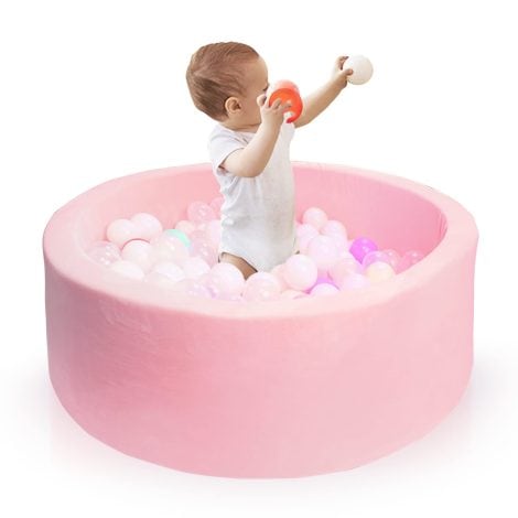 MEOGETY Baby Foam Ball Pit, a soft and safe gift for Indian toddlers, with light pink color.