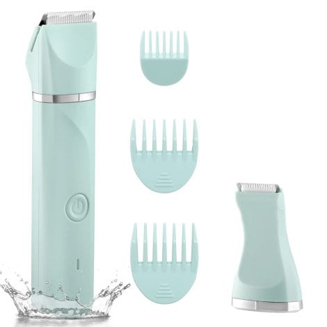 Waterproof electric razor for Indian women, with rechargeable battery, washable head, and ceramic blades for hair removal.