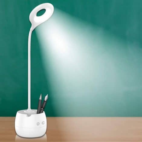 Get the Pick Ur Needs Desk Lamp with USB charging, touch control, adjustable head, and pen stand.