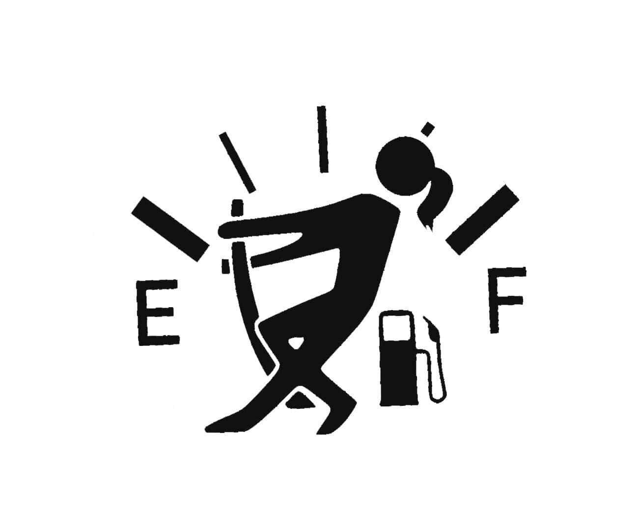Girl Gas Gauge Funny Decal Vinyl Sticker|Cars Trucks Vans Walls Laptop| Black |4.5 x 3.8 in|DUC233