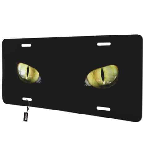 Black Cat Front License Plate Cover, Stylish Decorative Car Tag, Perfect Gift for Indian Drivers