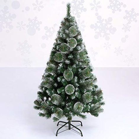 Handcrafted 7 FT Snow Pine Christmas Tree with Xmas Decorations – Perfect for Indian Christmas celebrations!