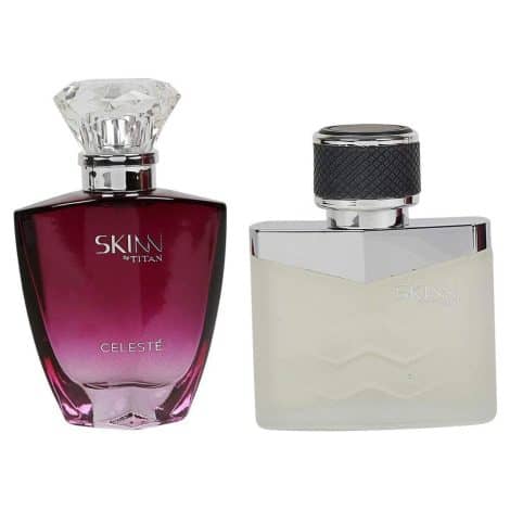 Skinn by Titan Raw and Celeste Perfumes – 50ml combo pack for him and her. (Indian consumers)