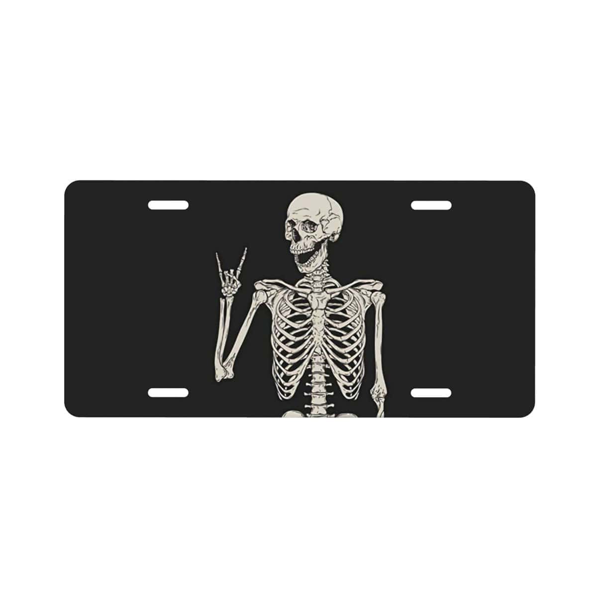 Skeleton License Plate,Decorative Car Front License Plate,Aluminum Car License Plate,Novelty License Plate Tag Vanity Gift for Men/Women/Boy/Girls Car 6 X 12 Inch