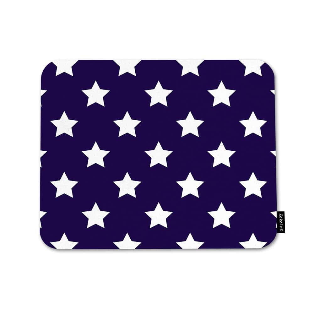 Beabes White Stars Comfortable Mouse Pads Abstract Stars On Dark Blue Non-Slip Rubber Base Mouse Mats for Computers Laptop Mouse for Men Women Boys Girls 9.5X7.9 Inch