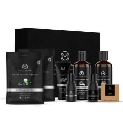 The Man Company Complete Detox Kit in a Beautiful Gift Box | Charcoal Body Care for Men