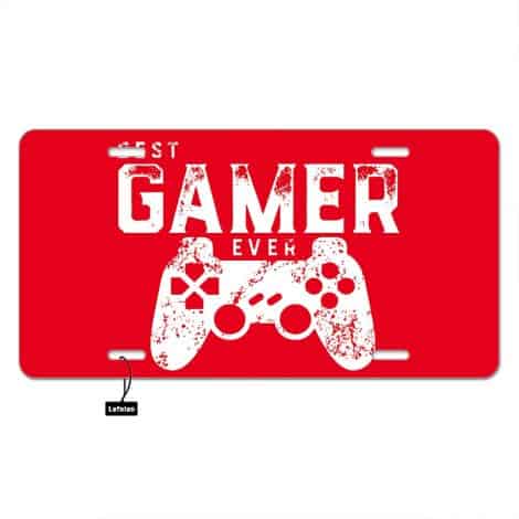 Lefolen’s top gaming-themed front license plate cover in red with a funny quote for Indian gamers!