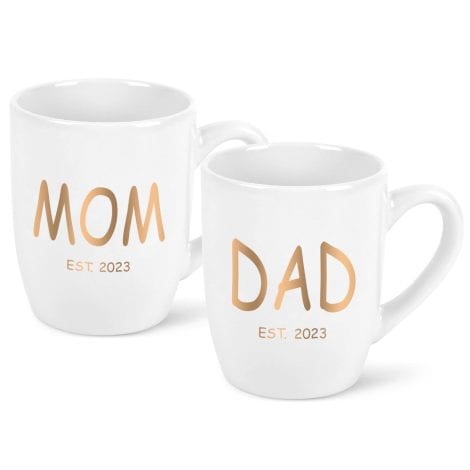 Mom Dad Est 2023 Mug – Ideal gift for new parents, celebrating their journey towards parenthood – 12Oz.