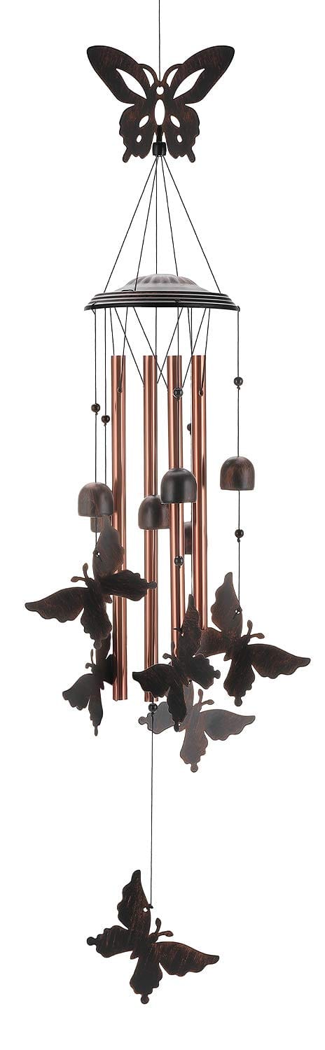 Gardenvy Butterfly Wind Chime is a special 35″ garden chime with 4 tubes. Perfect gift for mom and grandma, in bronze.