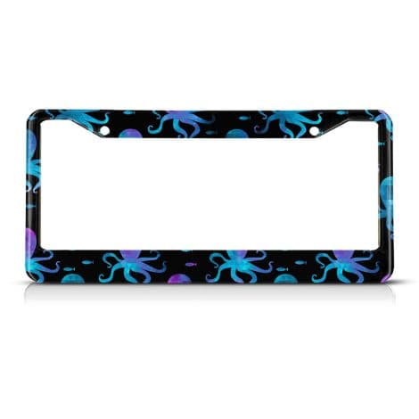 Colorful Octopus License Plate Frame – Fun Animal Holder for Cars, Trucks, and Motorcycles. Perfect for Men and Women.
