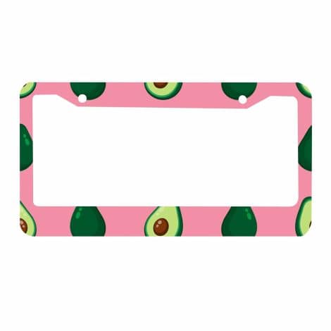 Funny Green Avocado Car Tag Cover by Nicokee – Stylish Aluminum License Plate Holder for Men Women.