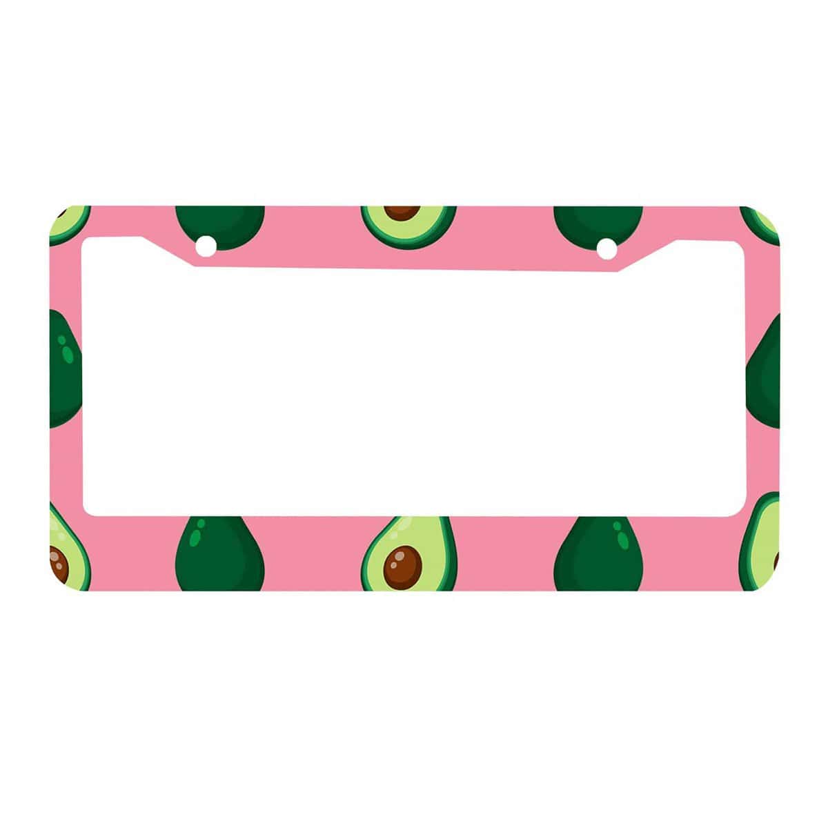 Nicokee Decorative License Plate Frame Funny Green Avocado Car Tag Cover Aluminum Auto License Plate Holder for Men Women