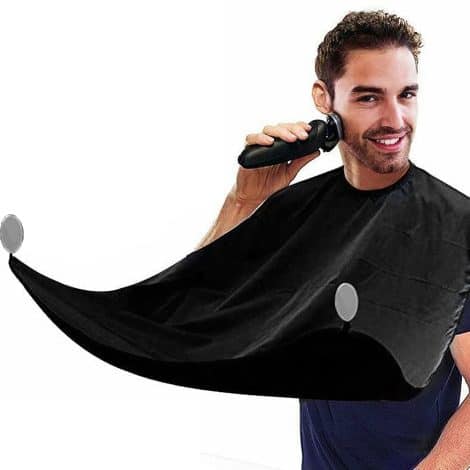 Trim & Catch Beard Apron: A waterproof hair catcher with 2 suction cups for easy grooming. Perfect Father’s Day gift.