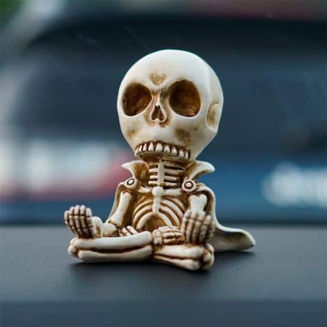 JARPSIRY Funny Car Phone Holder with Cute Skull Design – Perfect Gothic Halloween Decor & Gift for Everyone