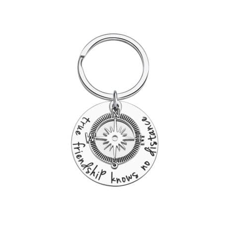 “Long Distance Compass Keychain – A Symbol of True Friendship, Perfect Gift for All Occasions!”