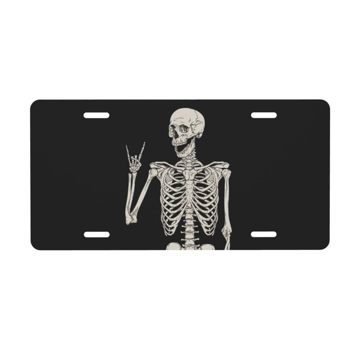Skeleton License Plate, Decorative Front License Plate for Women Cute, Funny License Plate for Men, Aluminum Car License Plate, Novelty License Plate Tag Vanity Gift 6 X 12 Inch