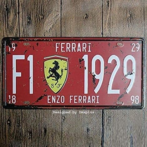 Sokomurg Retro Vintage Funny 6×12 inch Indoor F1 ENZO Ferrari 1929 Metal Tin Sign – Decor for Indian Home or Cafe.