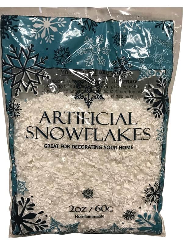 Rocky Mountain Goods Fake Snowflakes - 2 oz Bag of Fake Glittered Snowflakes for Christmas Decoration - Sprinkle Snow - Decorate Winter Scenes - Frost Christmas Tree