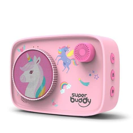 SuperBuddy Curio (Unicorn) Kids Speaker – Over 900 engaging stories, rhymes, and audiobooks; a perfect educational toy with recording, Bluetooth, USB; ideal Christmas gift for 3+ year old girls.