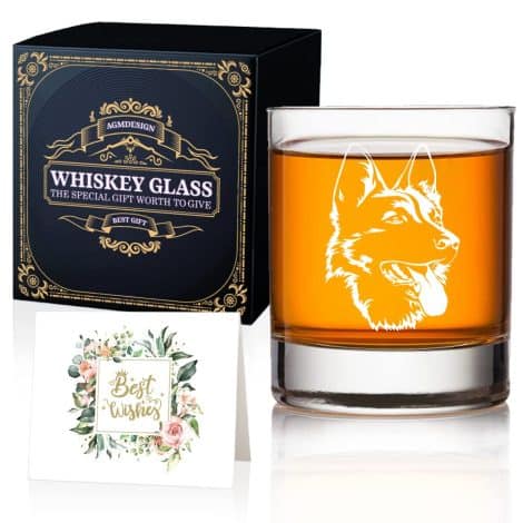 German Shepherd Whiskey Glass, a thoughtful gift for him, dad, grandpa or any dog lover.