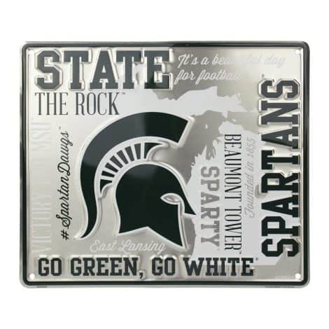 Michigan State Spartans Metal Wall Art, 14×12 Inch, Perfect Football Fan Decor for Indian Man Caves.