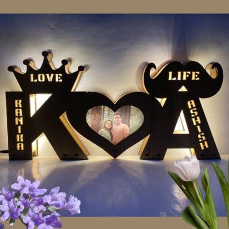 Customized LED Lamp with Personalized Alphabet, Name, and Photo – Perfect Anniversary, Wedding, or Couple Gift.