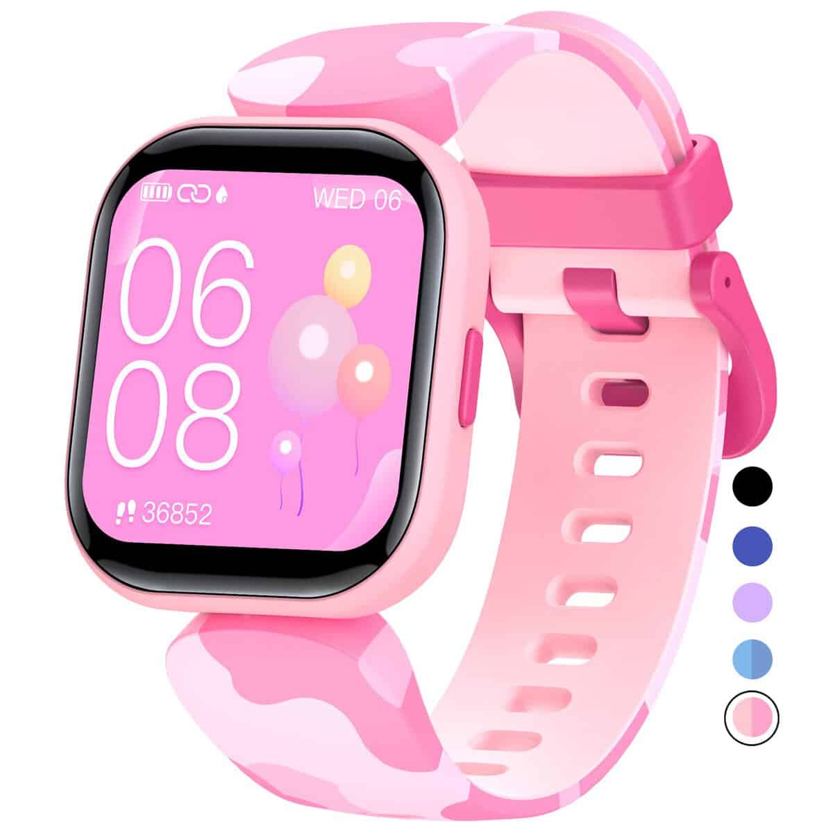 QOOGOT Kids Smart Watch for Boys Girls,Health Fitness Tracker with Heart Rate Sleep Monitor,Activity Tracker with Pedometer Steps Calories for Fitbit Counter,Waterproof Alarm Clock Kids Gift