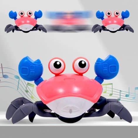 Pink Rechargeable Wembley Baby Toys Crawling Crab: A delightful musical toy for Indian infants to enjoy tummy time. Perfect birthday present!