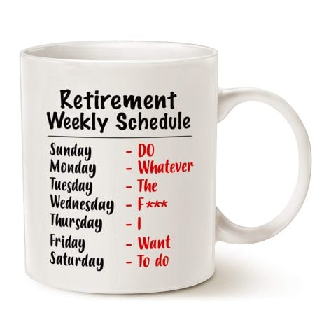 Hilarious Retirement Surprise Gifts: Coffee Mugs with Time-Off Calendar Design, Perfect for Indian Family Members, Colleagues.