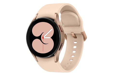 Samsung Galaxy Watch4 Bluetooth in Pink Gold, compatible with Android devices only, with a 4.0 cm screen.