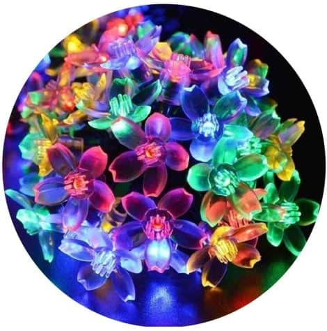 PESCA Multicolour Flower Fairy Lights, 15m 100 LED with 8 Flashing Modes for Diwali Home Decor.