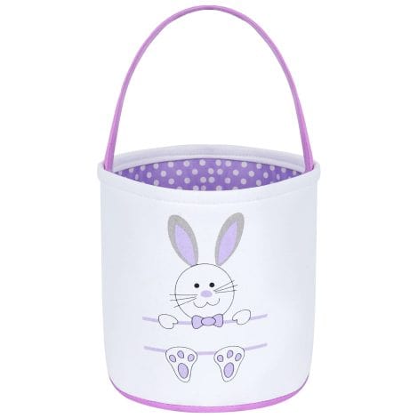 Customizable Canvas Bunny Bag for Kids – Perfect for Easter Egg Hunts, available in various sizes and colors.