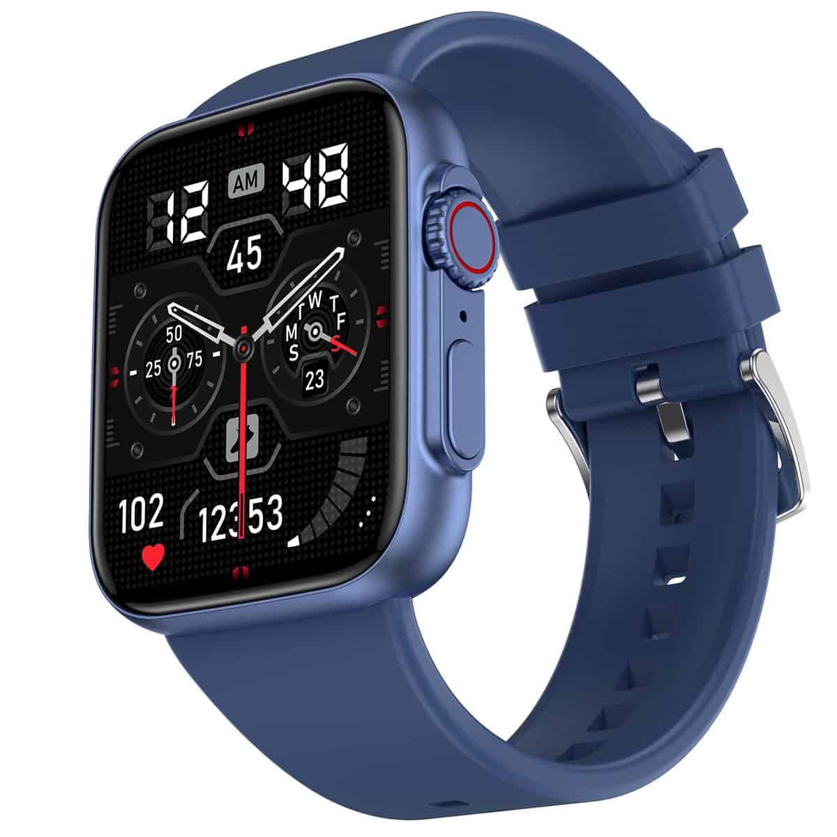 Fire-Boltt Gladiator 1.96" Biggest Display Smart Watch with Bluetooth Calling, Voice Assistant &123 Sports Modes, 8 Unique UI Interactions, SpO2, 24/7 Heart Rate Tracking (Blue)