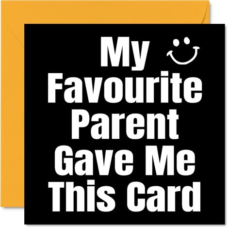 Humorous B’day Cards for Daughter/Son – Best Parent – Joke B’day Card, Mum/Dad’s Banter B’day Gift, 5.7 x 5.7 Inch Funny Greeting Card