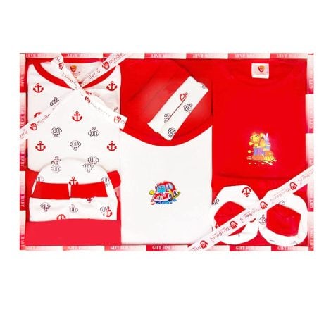 EIO Newborn Baby Gift Set (Red) with 13 items, a perfect present for your little one.