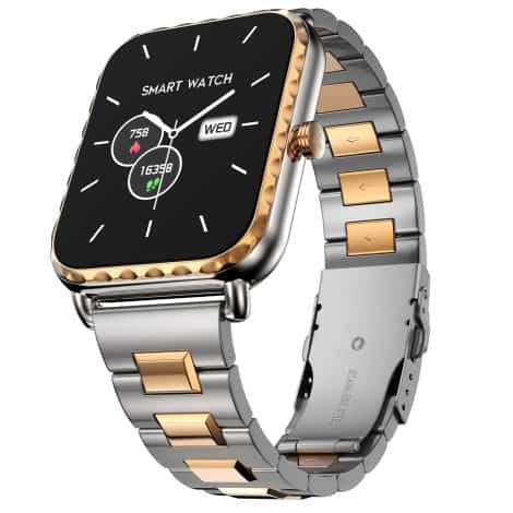 Fire-Boltt Jewel: Stylish stainless steel smartwatch with a large high-resolution display, bright screen, and various sports modes.