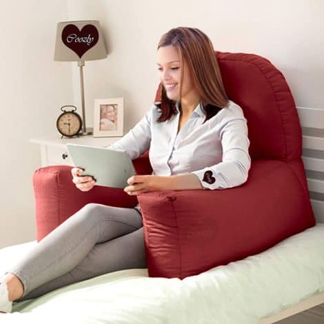 COOZLY BackRest Pillow – Stay comfortable in bed with this reading pillow that has high armrests. Made with 100% cotton jersey removable cover. Available in red, pack of 1.